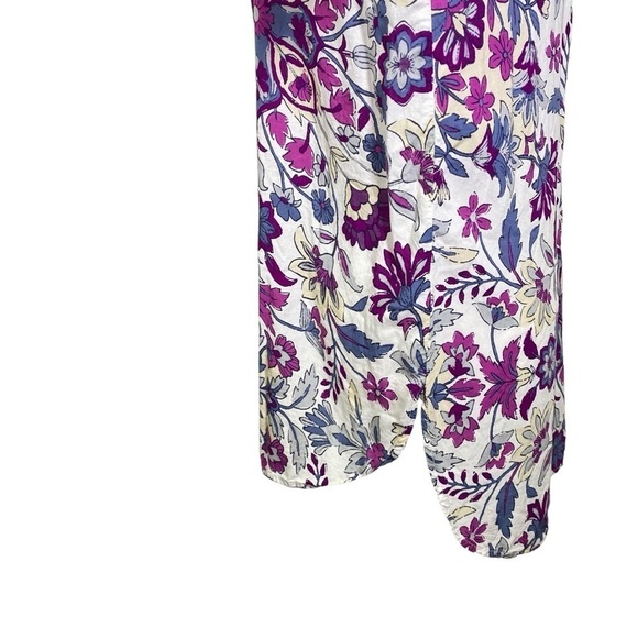 Old Navy Women's size Medium Purple Floral Hi/Lo Long Sleeve Popover Top Tunic - Picture 4 of 9